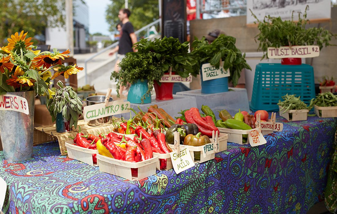 Fresh produce on display at the Farmer's Market of the Ozarks, a must-visit destination in Springfield.